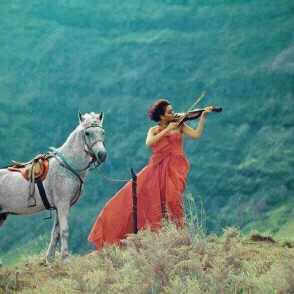 Woman playing music